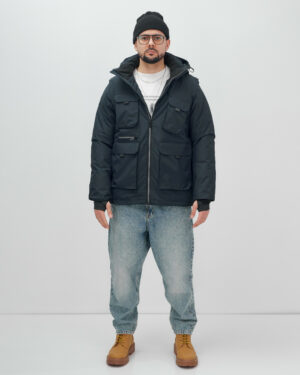 Куртка - жилетка трансформер 2 в 1 мужская зимняя темно-синего цвета 2409TS