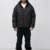 Куртка молодежная мужская зимняя с капюшоном черного цвета 25307Ch