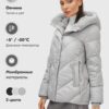 Куртка зимняя женская из овчина стильная и модная серого цвета 7348Sr