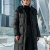 Пальто зимнее утепленное с капюшоном женское черного цвета 7709Ch