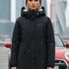 Парка зимняя женская с капюшоном черного цвета 9538-1Ch
