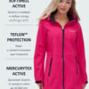 Парка спортивная женская с капюшоном softshell розового цвета 9568R